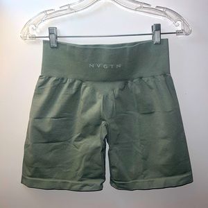 Medium Nvgtn Seamless Spandex Shorts in Sage Green